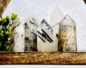 Tourmaline Rutilated Quartz Points - By Weight (WS02)