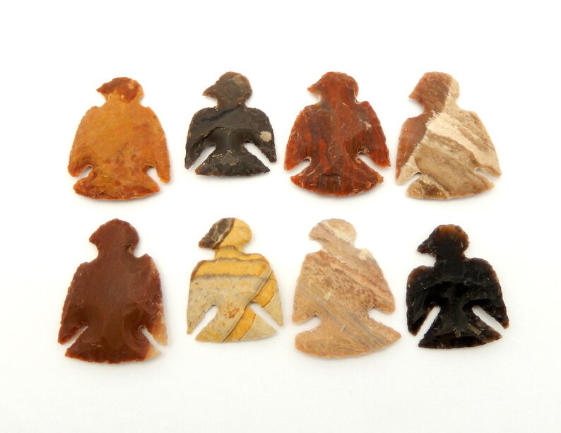 Eagle Shaped Bird Jasper 2 Inch Arrowhead Perfect for Wire Wrapping Bulk Of 10 - RK163B9 Jasper Eagle Cabochon