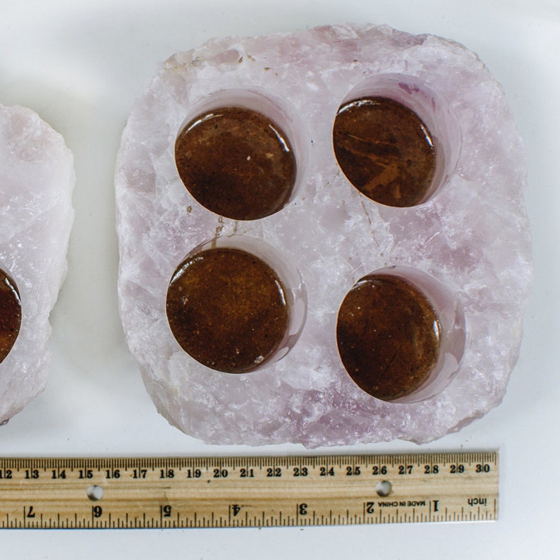 Rose Quartz Candle Holder 4 Votives HW222 Etsy