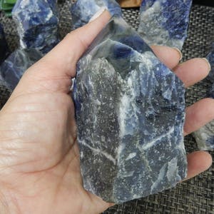 Sodalite Semi Polished Points Beautiful Blues with White Veining Choose By Weight Point-04 image 9