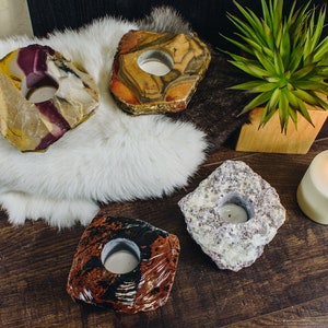 Crystal Candle Holders - Stone Candle Holders Holiday Gift House Warming Gift