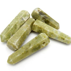 Vesonite Tower Obelisk Point Wire Wrapping Chakra Reiki Crystal and drilled top center bead.