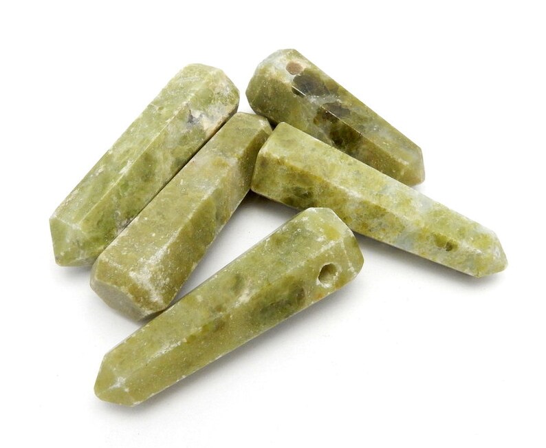 Vesonite Tower Obelisk Point Wire Wrapping Chakra Reiki Crystal and drilled top center bead.