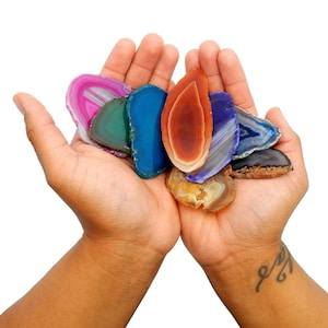 AGATE SLICE Cristalli Assortiti - Perfetti come Regalo, Forniture per Progetti Artistici - Agata Brasiliana - Misura Ciondolo #0