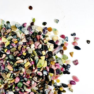 Watermelon Tourmaline 1lb Crystal Chips Tumbled Stones Bulk Crystals Wholesale Crystals