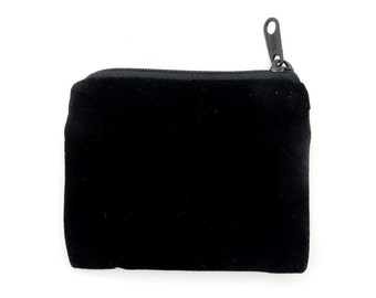 Black Velvet Gemstone Zipper Carrying Bag  - Great Gift Bag Protection for your Stones (RK9B6)