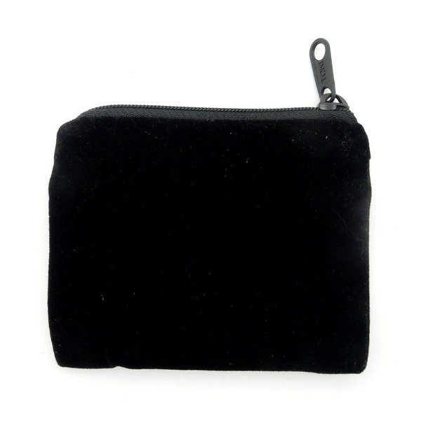 Black Velvet Gemstone Zipper Carrying Bag  - Great Gift Bag Protection for your Stones (RK9B6)