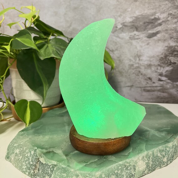 Moon shaped 2024 himalayan salt lamp