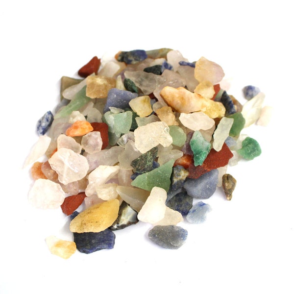 Mix Natural Rough Gemstones Bag - 0.66 lb - Tumbled stones - Jewelry supplies - Arts and Crafts (RK24B80-01)