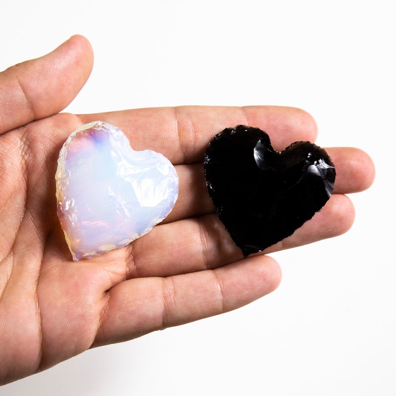 Opalite and Obsidian Heart Moon and Star Shaped 10BROWNSHELF image 7