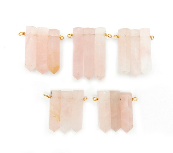 Rose Quartz Pencil Point Studs Rose Quartz Pencil Point Studs