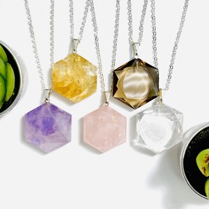 Hexagon Pendants with Silver Plated Bail (RK34B16)