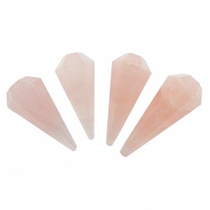 Rose Quartz Pendulum Point Metaphysical Chakra Crystal Grids RK22B25 image 1