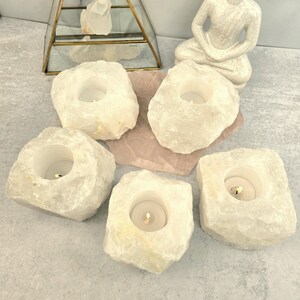 Crystal Quartz &quot;B&quot; Grade Crystal Candle Holder