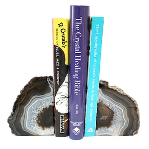 Geode Book end Natural Agate Bookend Pair 1 to 3 lb Geode Bookend Home Decor Crystal and Stones BKE image 2