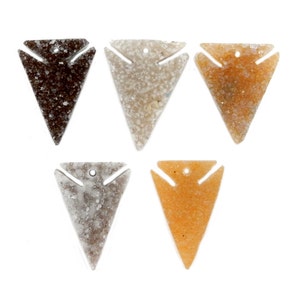 Druzy Arrowhead Top Center Drilled Bead -- Beautiful Quality  (RK35B26-01)