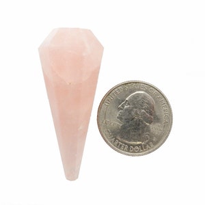 Rose Quartz Pendulum Point Metaphysical Chakra Crystal Grids RK22B25 image 4