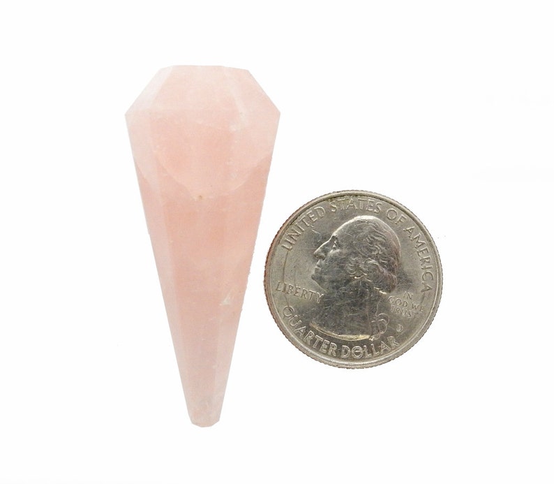 Rose Quartz Pendulum Point Metaphysical Chakra Crystal Grids RK22B25 image 4