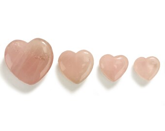 Rose Quartz Hearts - BY SIZE