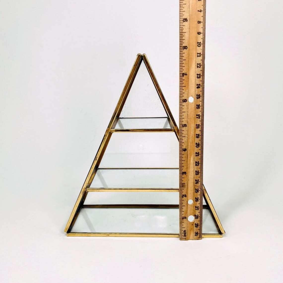 Brass and Glass Crystal Display Shelf Etsy