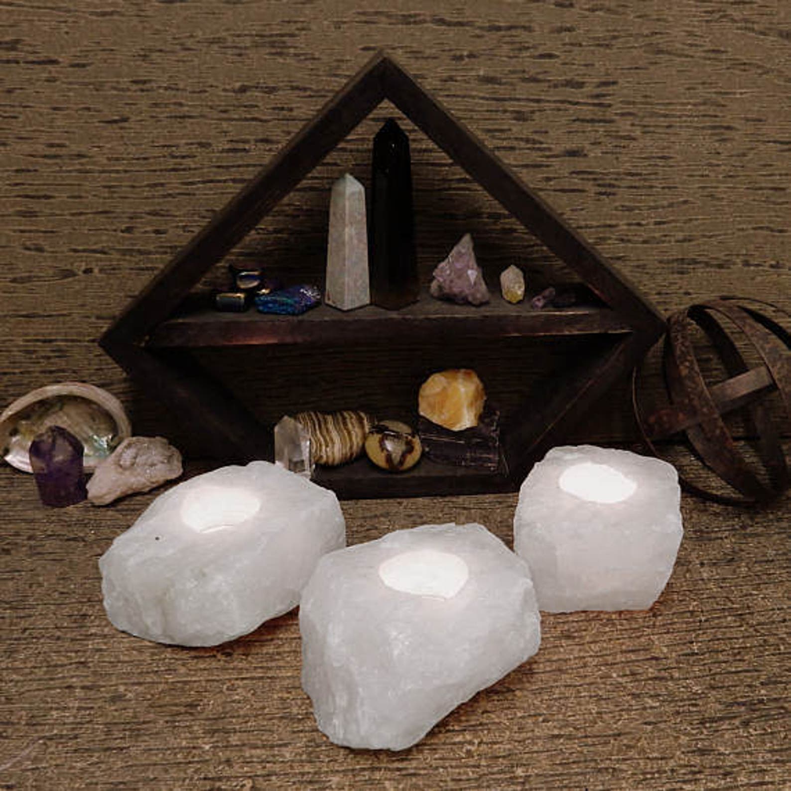 Clear Quartz Candle Holder Amazing Quartz Candle Tea Light Etsy