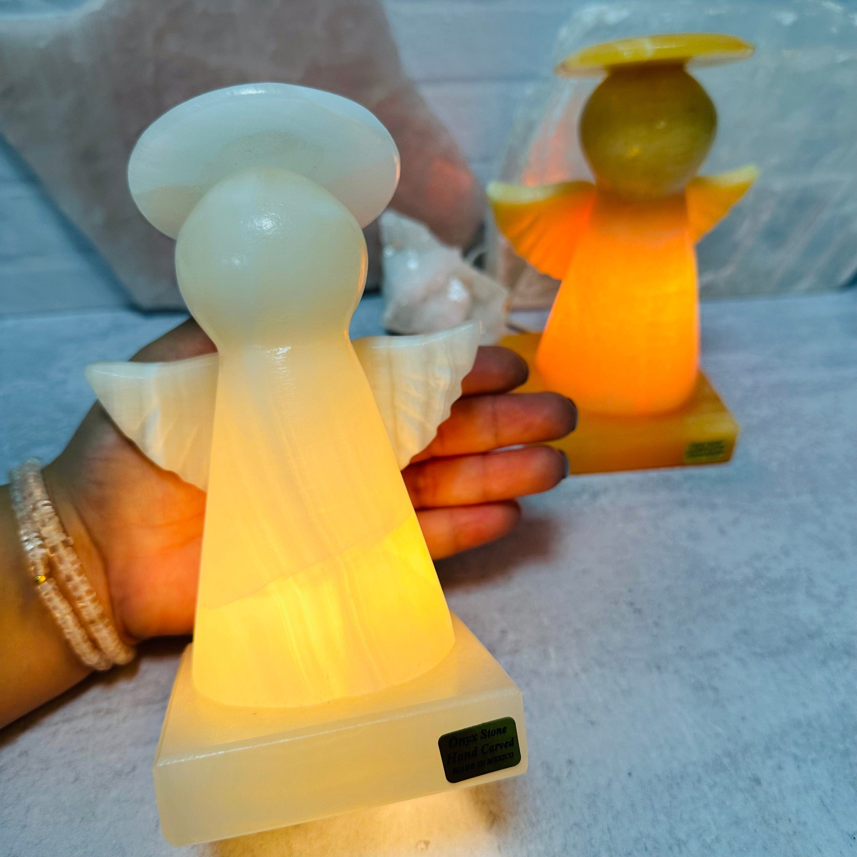 Mexican Onyx Angel Night Light - Hand Carved Stone Lamp - Etsy