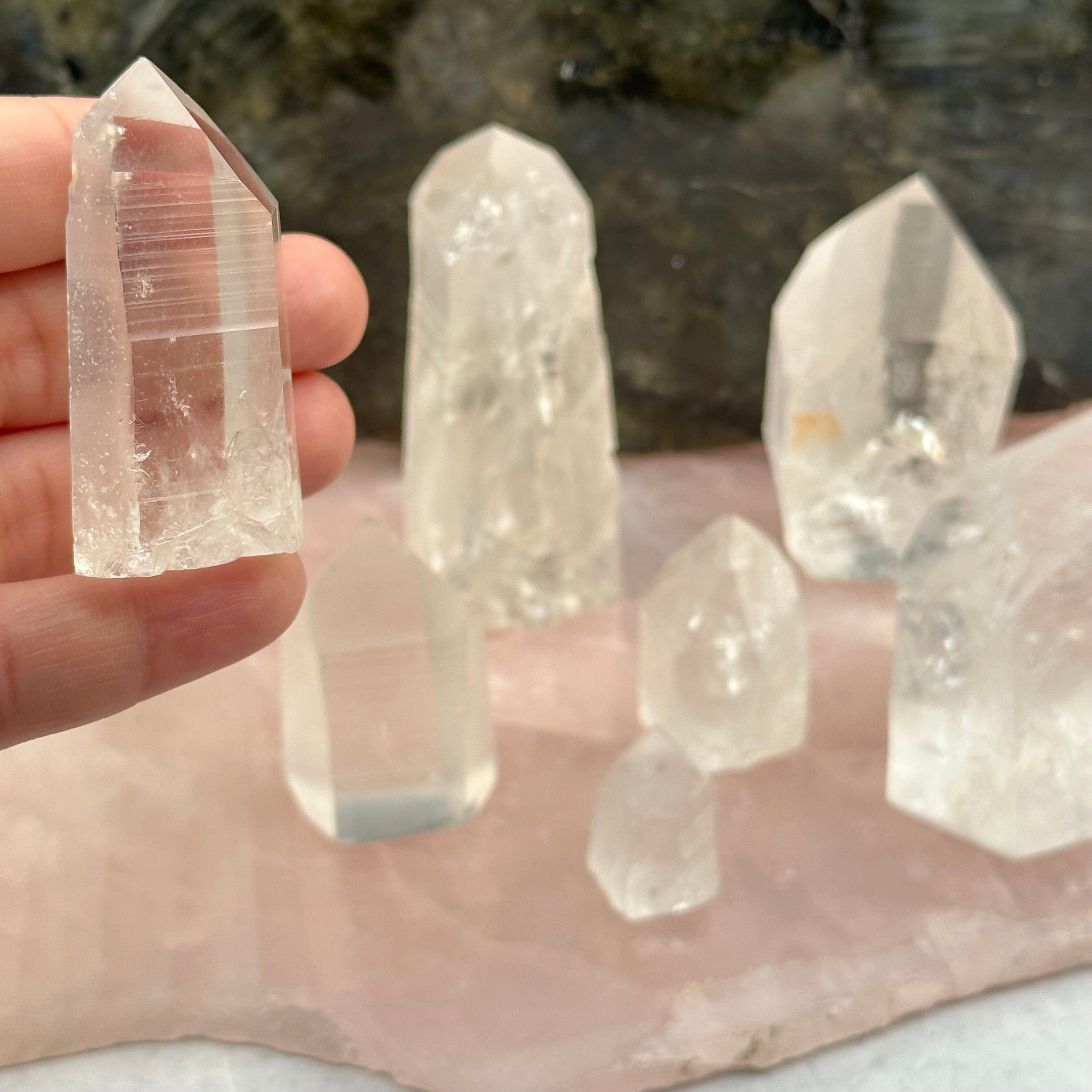 Lemurian Crystal Quartz Polished Point - CHOOSE WEIGHT