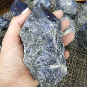 Sodalite Semi Polished Points Beautiful Blues with White Veining Choose By Weight Point-04 image 10