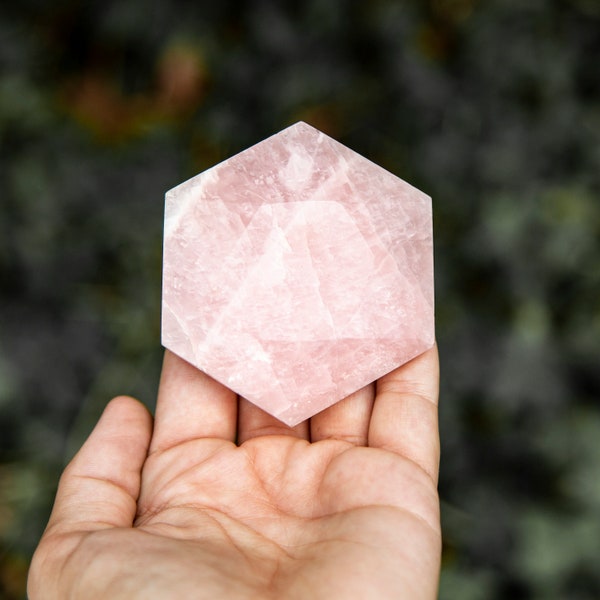 Hexagonal Rose Quartz Polished Stone - BY WEIGHT (OF1-S54)