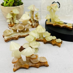 Calcite Crystal Mushroom Fairy Garden Decor