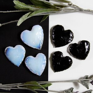Opalite and Obsidian Heart Moon and Star Shaped 10BROWNSHELF image 4