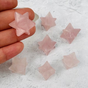 Merkaba Crystal Star - Rose Quartz Merkabah Star - Metaphysical - Chakra - Meditation