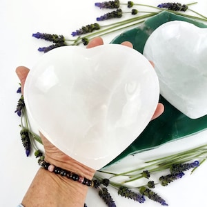 Selenite Heart Bowl - Charging Station Large size 14cm