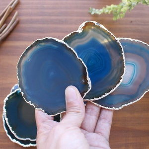 Agate Slice Drilled Crystal - 24k Silver Electroplated edges Spiritual Gift - Arts and Crafts