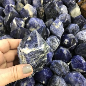 Sodalite Semi Polished Points Beautiful Blues with White Veining Choose By Weight Point-04 image 2