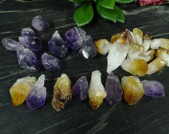 Drilled Citrine Point or Amethyst Point Bead Side Drilled  Wire Wrapping  Jewelry Supply Chakra Stone Jewelry- (TS-156)(TS-155)