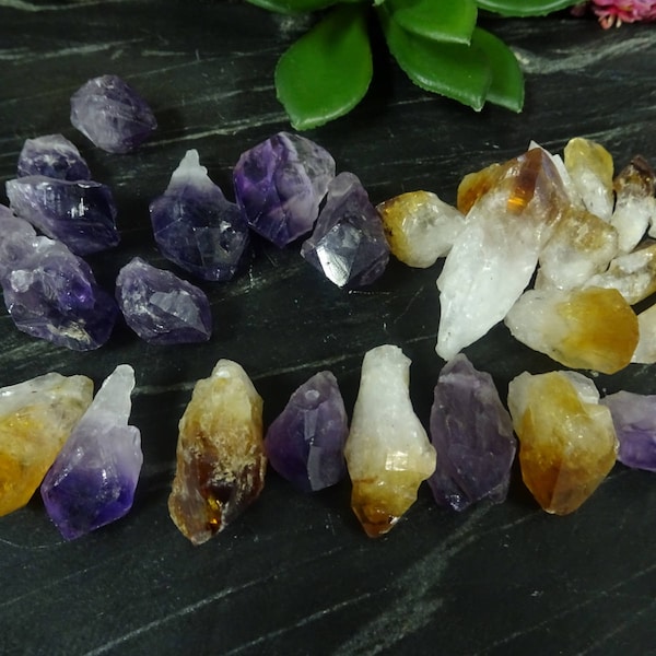 Drilled Citrine Point or Amethyst Point Bead Side Drilled  Wire Wrapping  Jewelry Supply Chakra Stone Jewelry- (TS-156)(TS-155)