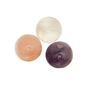 3 Piece Crystal Ball Sphere Set -  Rose Quartz, Crystal Quartz & Amethyst Sphere Set