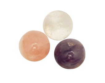 3 Piece Sphere Set -  Rose Quartz, Crystal Quartz & Amethyst Sphere Set- RK9B7