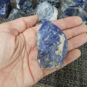 Sodalite Semi Polished Points Beautiful Blues with White Veining Choose By Weight Point-04 image 5