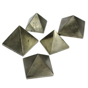 Pyrite Pyramid 1'' Pyramid Shaped Pyrite Stone Reiki Metaphysical Crafting Crystal Grid 2BROWNSHELF-08 image 3