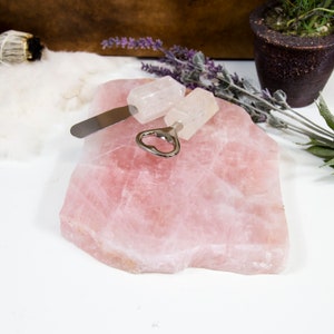 Rose Quartz Platter  - Thick Pink Slab - Table Setting - Home Decor & Spiritual Gift - YOU CHOOSE SIZE