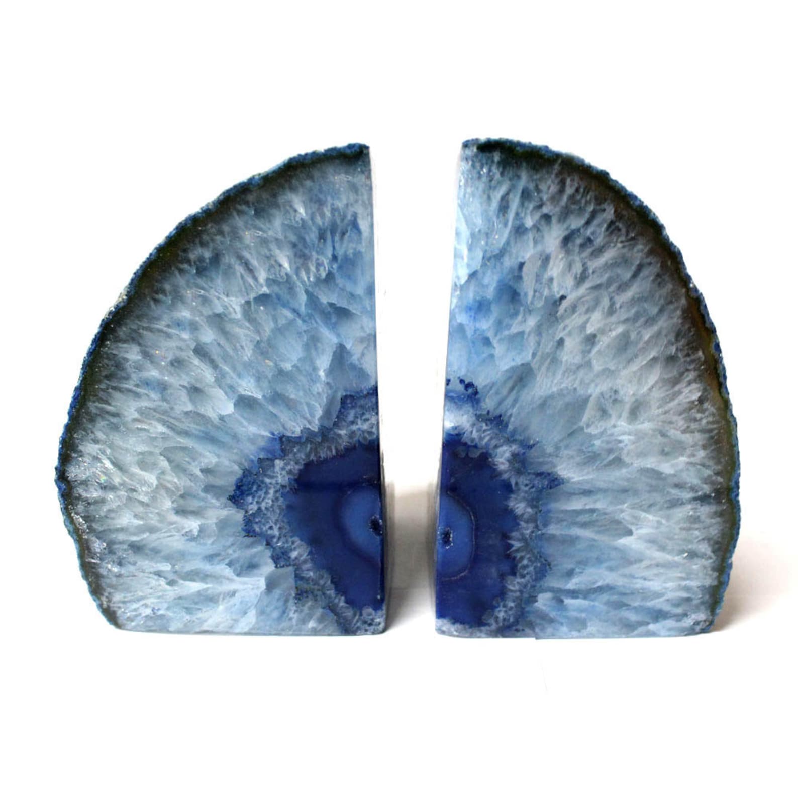 a beautiful set of blue geode bookends | Better Together Here 