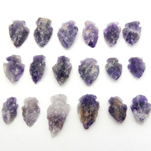 Amethyst Arrowhead Stone -- Jewelry Making and Wire Wrapping - Chakra - Feng Shui - Crystal Grids (10BROWNSHELF-07)