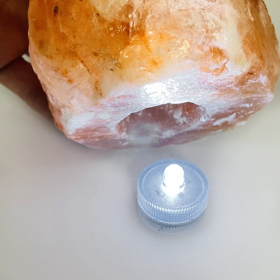 Trio porte-bougie naturel au sel de l'himalaya coloris orange