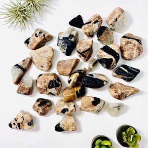 1/2 lb Black Tourmaline on Matrix Tumbled Stones (TS-207)