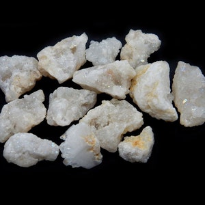 Petite Calcite Druzy Bead - White Calcite Druzy Top Side Drilled Bead - Bulk of 5