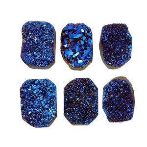 6 pc Titanium Druzy Cluster Freeform - Pack of 6 Stones - Decor - Jewelry Making - Terrariums - (12BROWNSHELF)