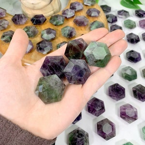 Hexagonal Fluorite Crystal Polished Stone - Pocket Stone