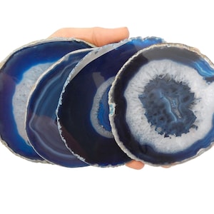 Blue Agate Slice - Agate Slices #5 - Great for Coasters and Home Decor (AGBS)